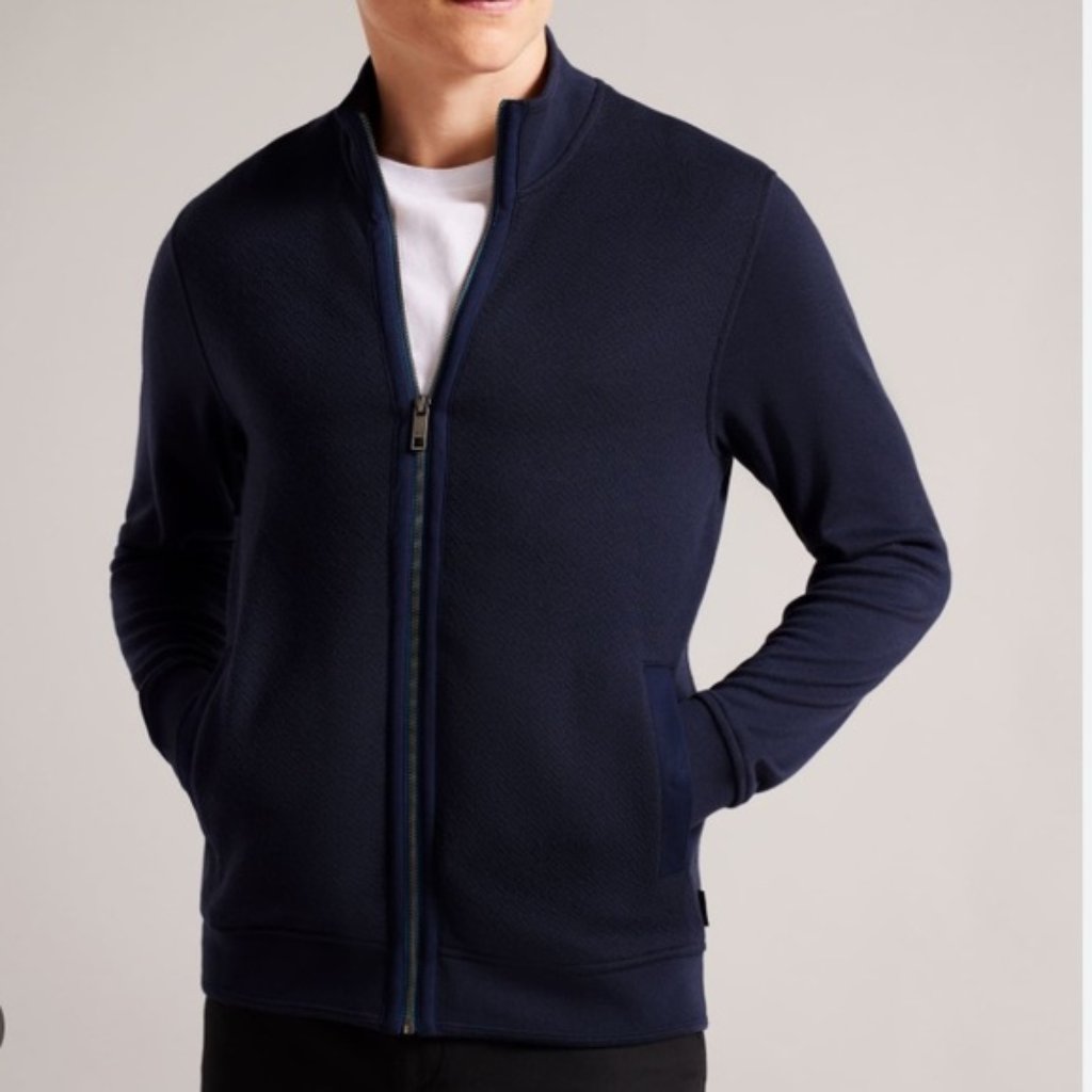 Ted Baker Men's Black London Polar Long Sleeve Winter Fleece Jacket Size 6